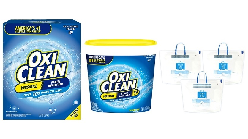 הפוך את החולצות שלך לבן טהור! ``OxiClean עם קיבולת גדולה'' ו``שקית לכבישה'' במבצע ומציאה.
